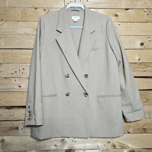 Maeve Double Breasted Blazer Jacket Size 12 Beige Tan Neutral Career Office